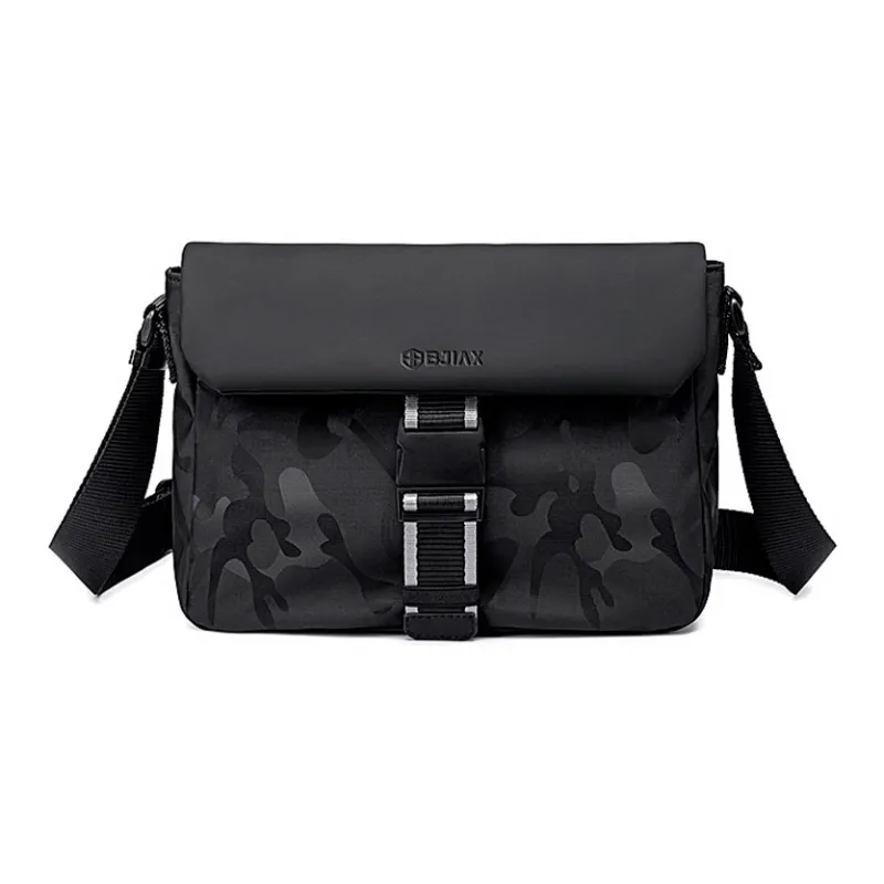 BJIAX Nylon Shoulder Bag Small Size Men's Black Camouflage-7