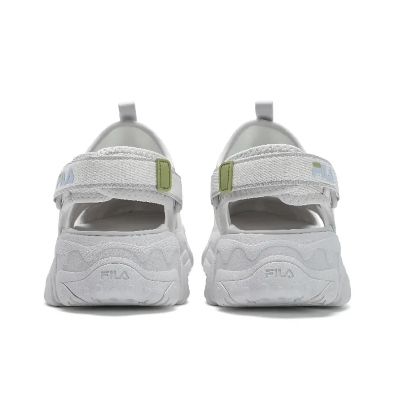 FILA FLUID 5 SANDAL Cat Paw, SuXi Girlish Beach Sandals Women's White Gray-4
