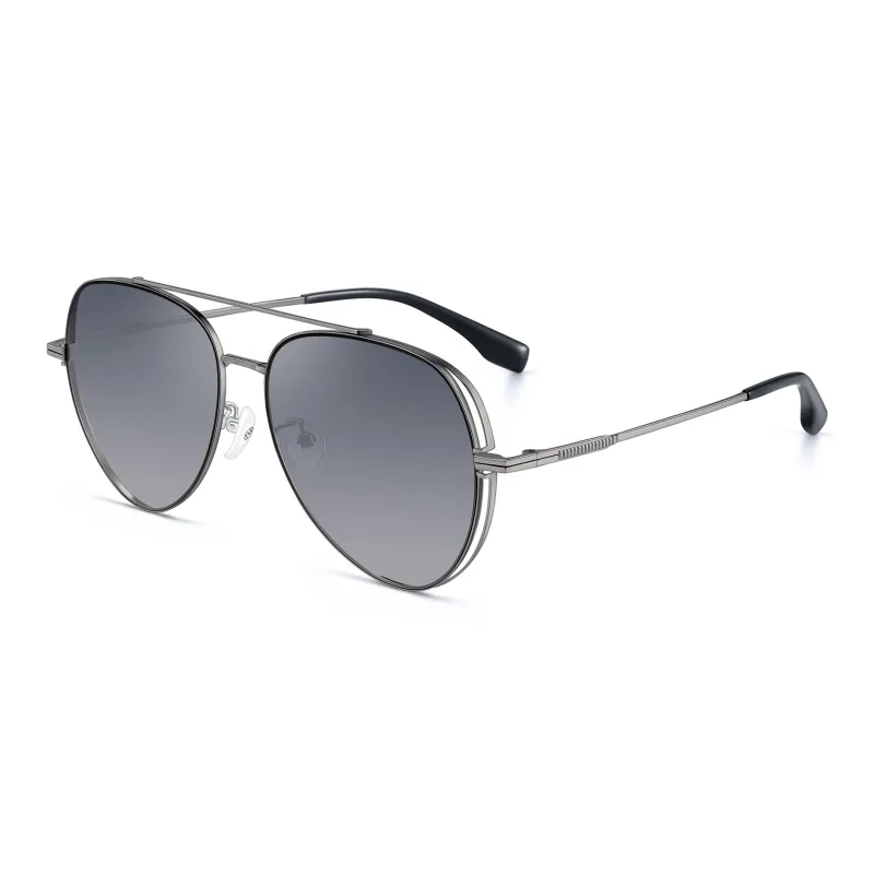 PULAIS Plate Alloy Frame Aviator Sunglasses Unisex-0