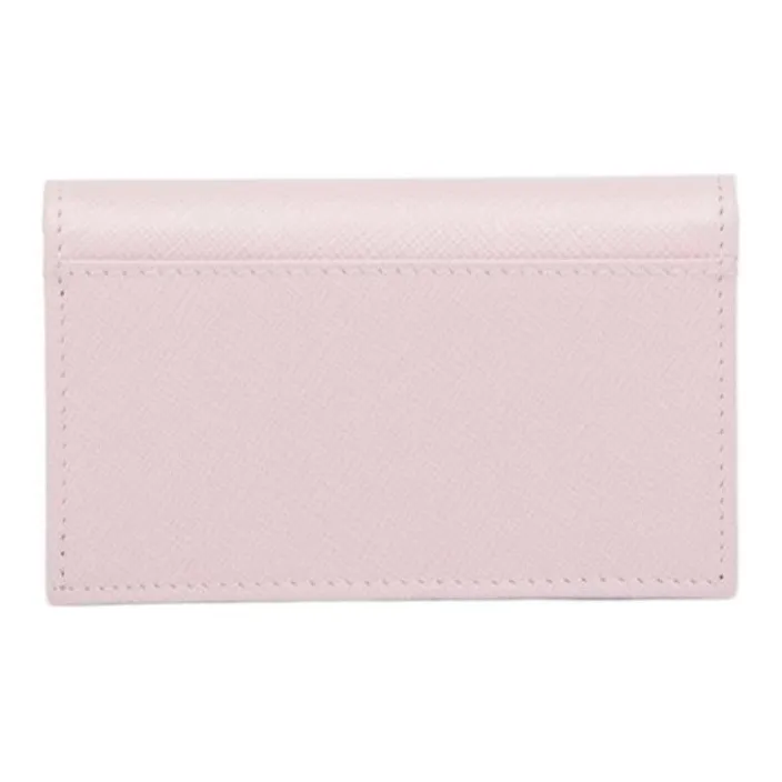 PRADA Saffiano Leather Card Holder Wallets Women's Pink-1