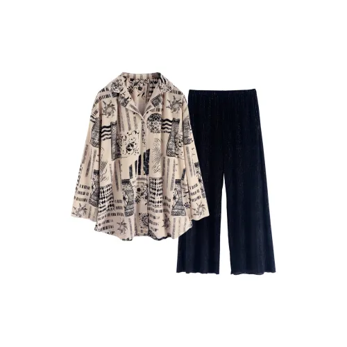 ROUKEER Pajama Set Women's Khaki
