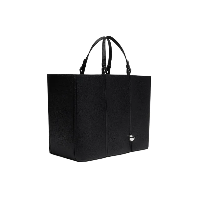 Jacquemus Calfskin Tote Bag Shopping Bag Handbag Unisex Black-1