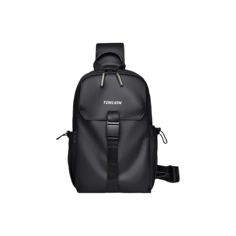 Tonlion Durable Fabric Crossbody Bag Men's Black-0