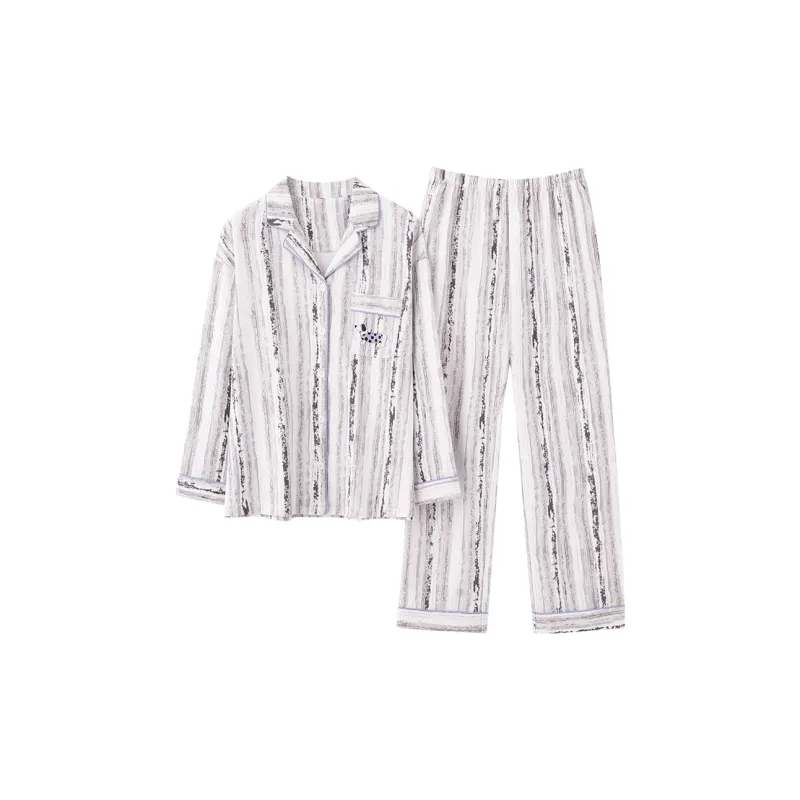 XIAFENYAN Pajama Set Men's Gray Apricot-6