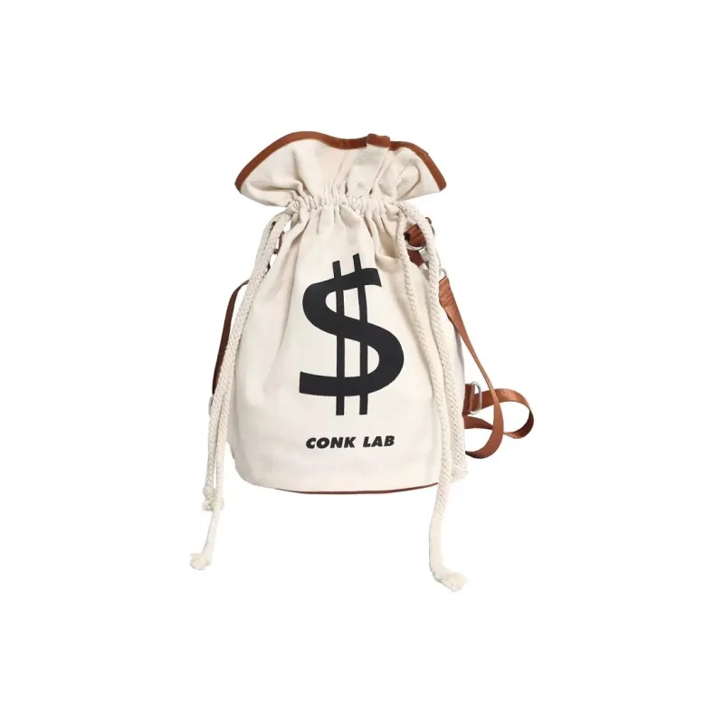 VIHUS Canvas Backpack Shoulder Bag Crossbody Bag Bucket Bag Unisex White-0