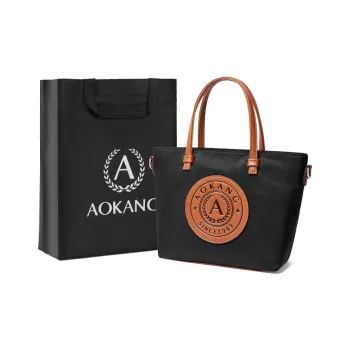 AOKANG Fabric Shoulder Bag, Crossbody Bag, Handbag Small Size Women's Vintage Black/Light Gray/Sapphire Blue
