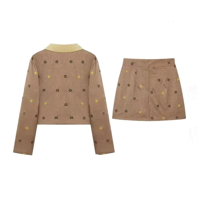 Lookinto Skirt Set Women's Khaki-1