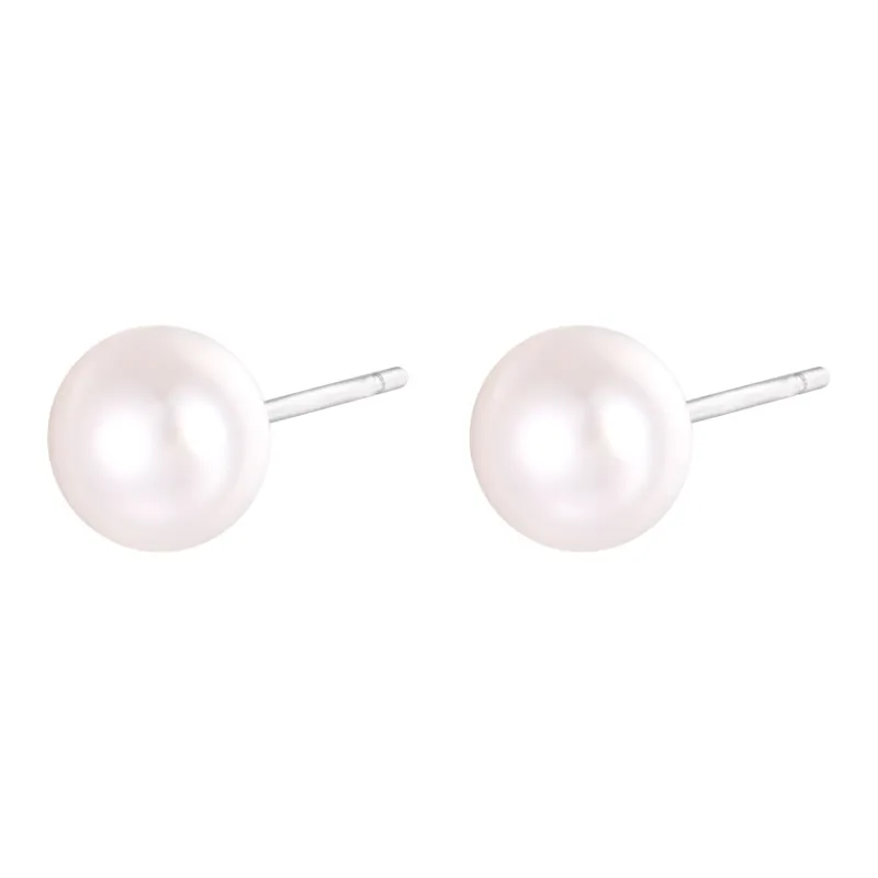 Golden Bliss Pearl Stud Earrings Women's-0
