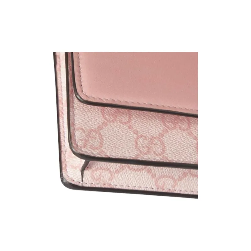 GUCCI Smooth Leather Shoulder Bag Women's Light Pink-5