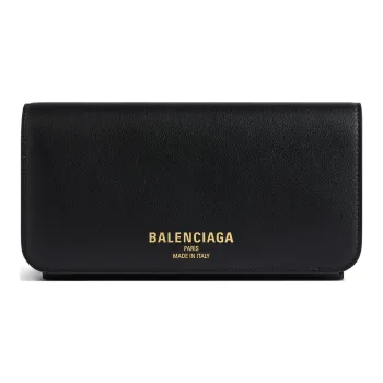 Balenciaga Smooth Cow Leather Wallet Women's Black
