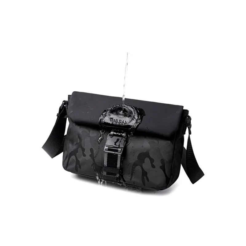 BJIAX Nylon Shoulder Bag Small Size Men's Black Camouflage-5