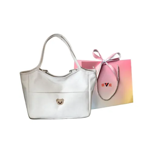 Yalu Canvas Tote One Shoulder Handbag Women's White/Ecru
