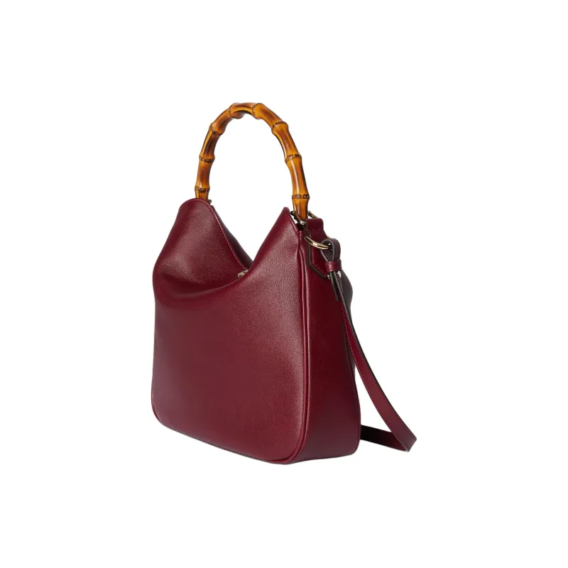 GUCCI Diana Leather One Shoulder Handbag Medium Size Women's Red-1