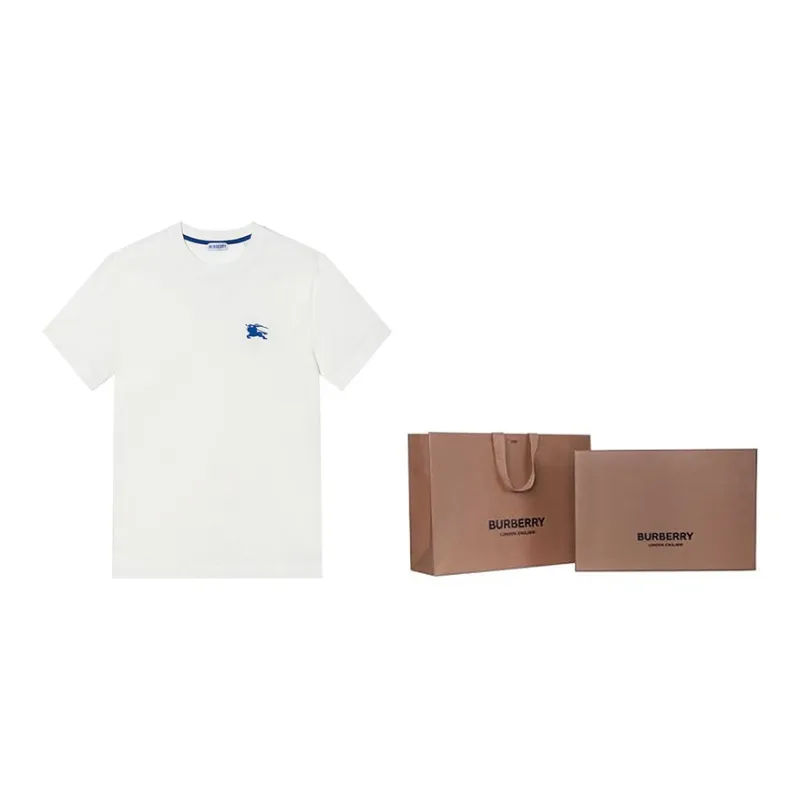 Burberry EKD embroidered Cotton T shirt-4