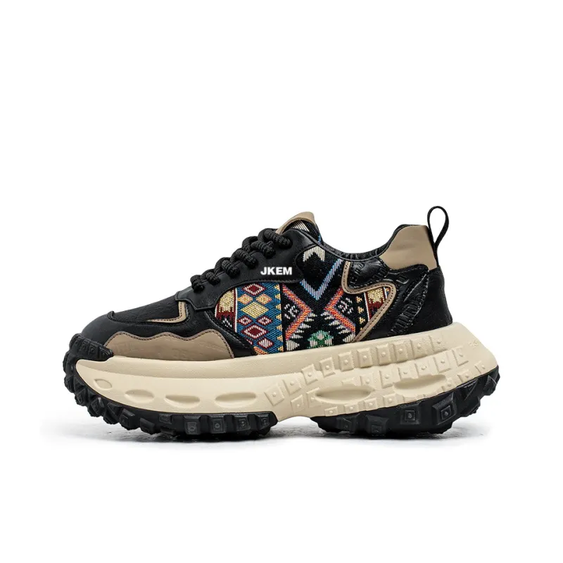 JKEM Slip-Resistant Height Increasing Low-Top Chunky Sneakers Men's-5