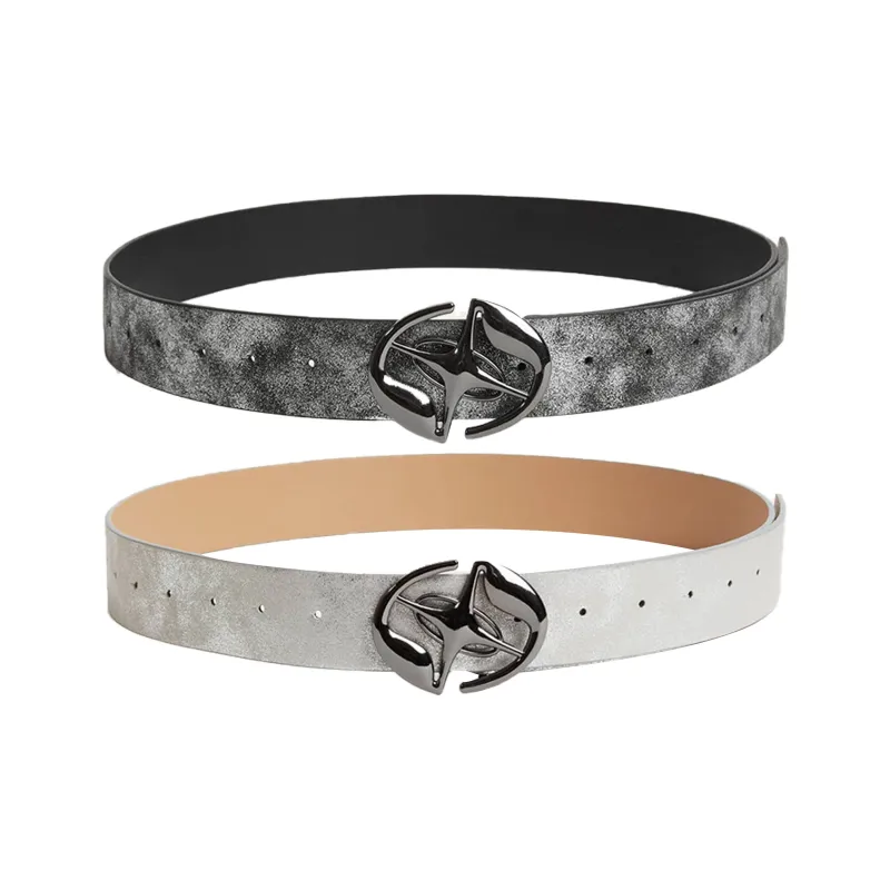 IOTS Literary And Vintage Minimalist Style Versatile Fashion Alloy Leather Belts Unisex Width 2.6cm-7