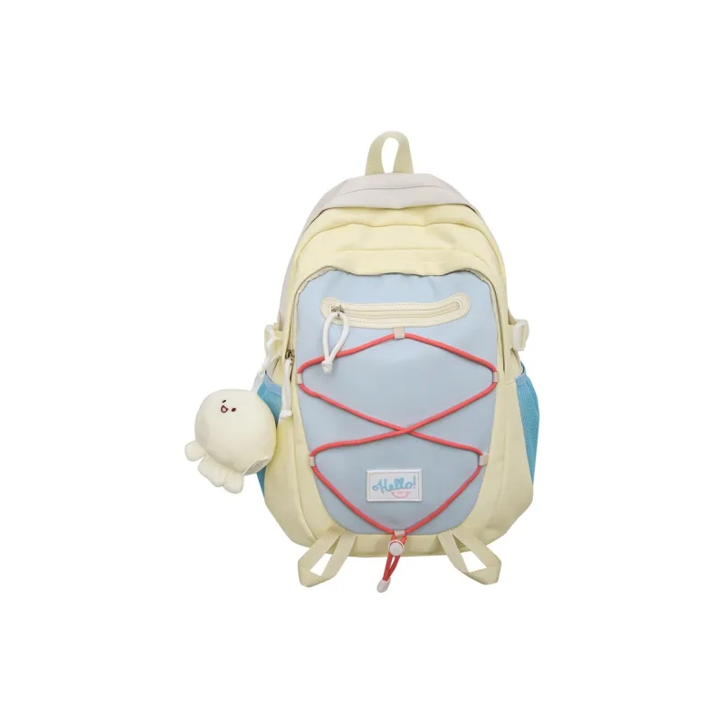 BUBM Nylon Backpack Unisex Blue/Green/Yellow/Gray/Pink/Khaki-13