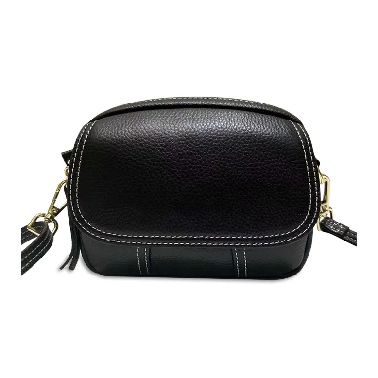 Yalu Cow Leather Crossbody Bag Women's Pearl Blue/Caramel/Black-2