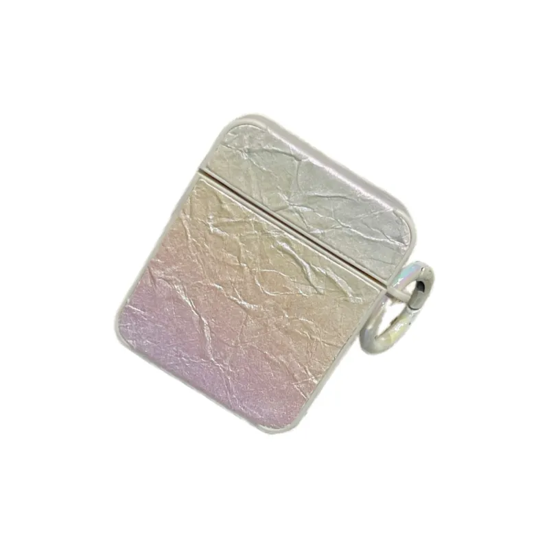 CORBELLATI Compatible With AirPods 1/2/3/Pro 1/2/4th Generation TPU Iridescent Pleated Texture Headphone Cases-2
