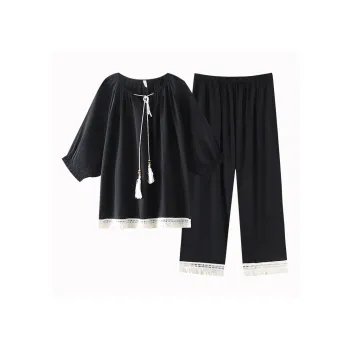 XIAFENYAN Pajama Set Women's Black