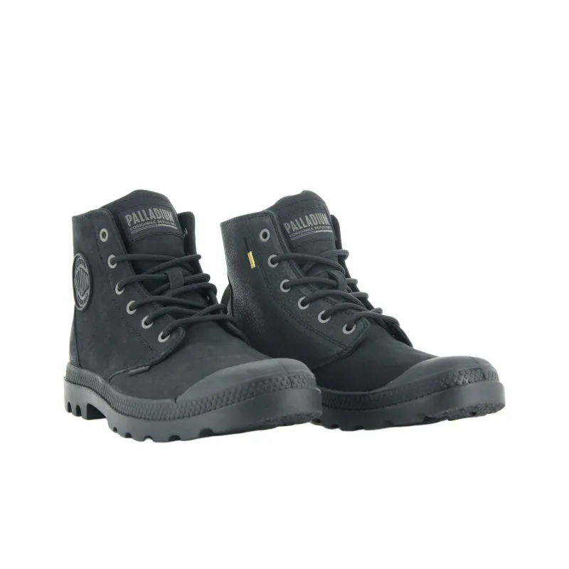 Palladium Pampa Abrasion Resistant Cushioning Short Outdoor Boots Unisex Black-4