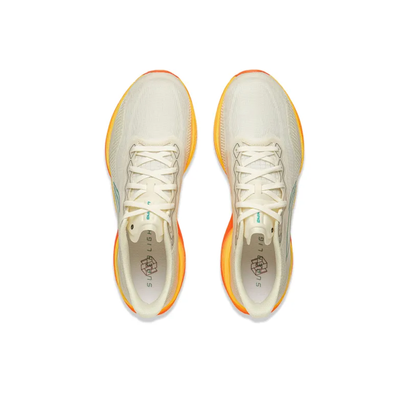 LiNing Super-Light 22 Cushioning Wear-Resistant Low-Top Casual Running Shoes Men's Beige Orange-3