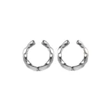 Hip-Hop White Clip-on Earrings 1 Pair