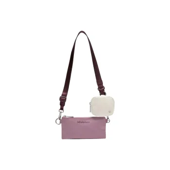 Lululemon Nylon Shoulder Bag, Crossbody Bag Regular Women's Purple & Ivory White