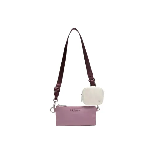 Lululemon Nylon Shoulder Bag Crossbody Bag Regular Women's Purple & Ivory White