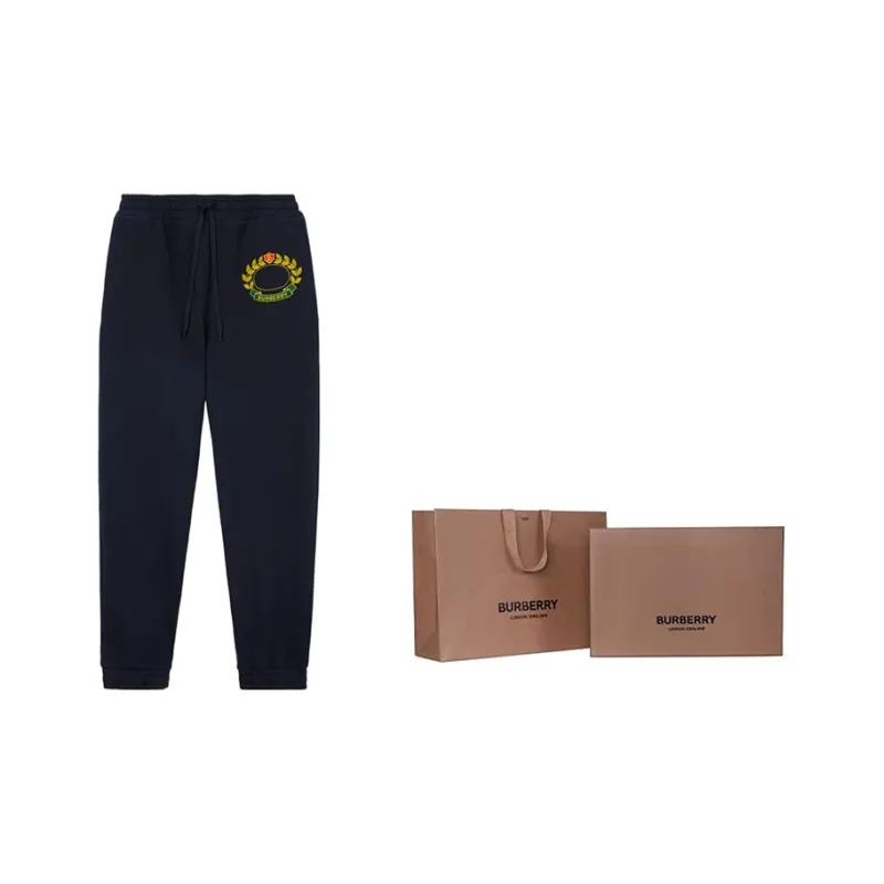 Burberry Knitted Sports Pants Men's Blue-3