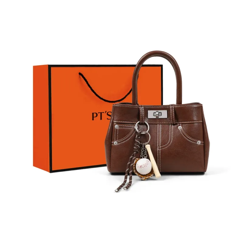 PT'SON Synthetic Leather Shoulder Bag, Crossbody Bag, Handbag, Kelly Bag Regular Women's Coffee/Brown-8
