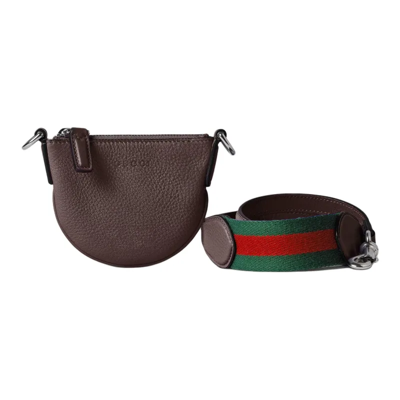 GUCCI Leather Crossbody Bag Shoulder Bag Extra Mini Men's Dark Brown-1