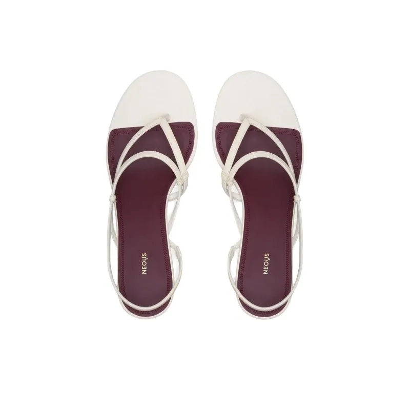 NEOUS Safi One Strap Sandals 4cm Women's White-3