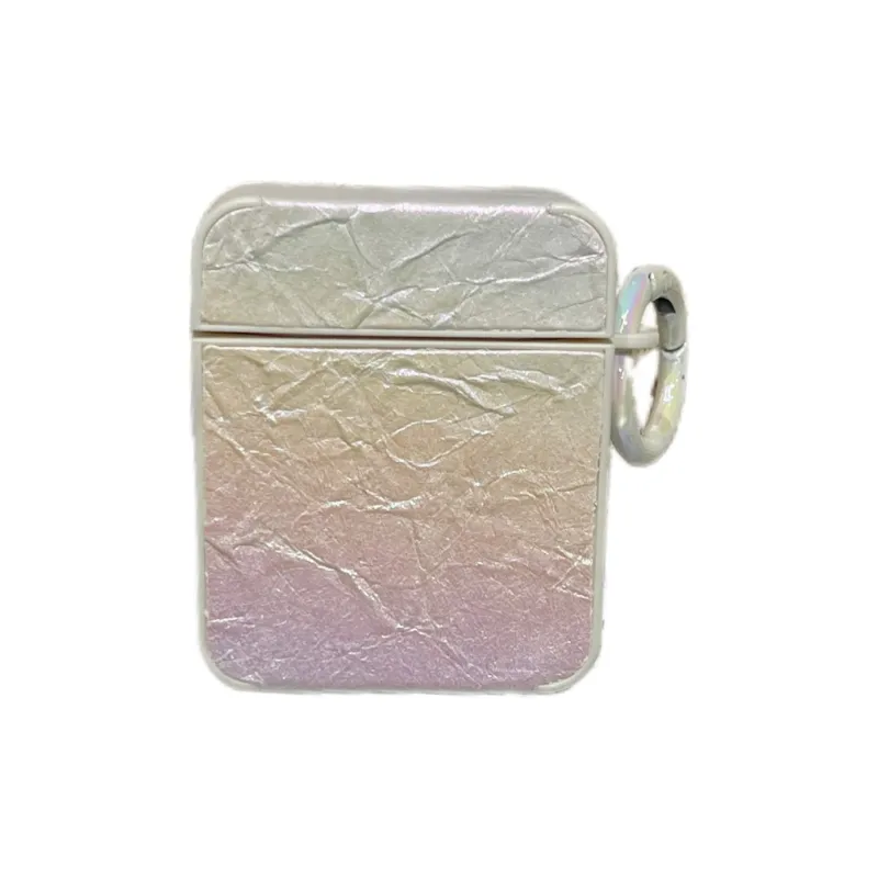 CORBELLATI Compatible With AirPods 1/2/3/Pro 1/2/4th Generation TPU Iridescent Pleated Texture Headphone Cases-0