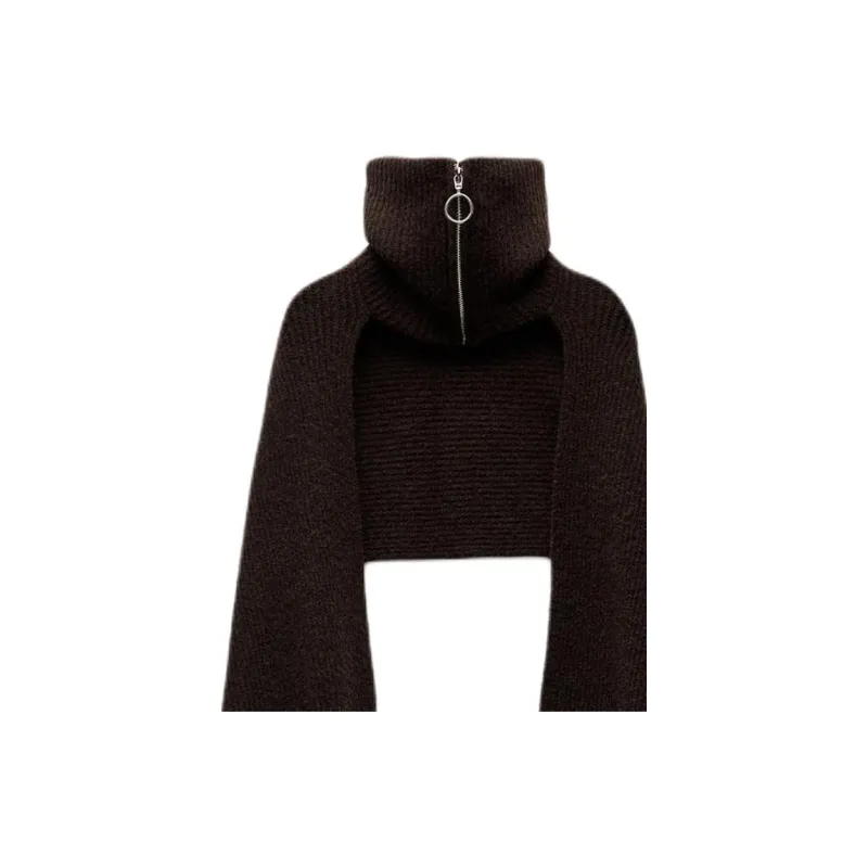 ZARA Metal Shawls Women's Chocolate-1