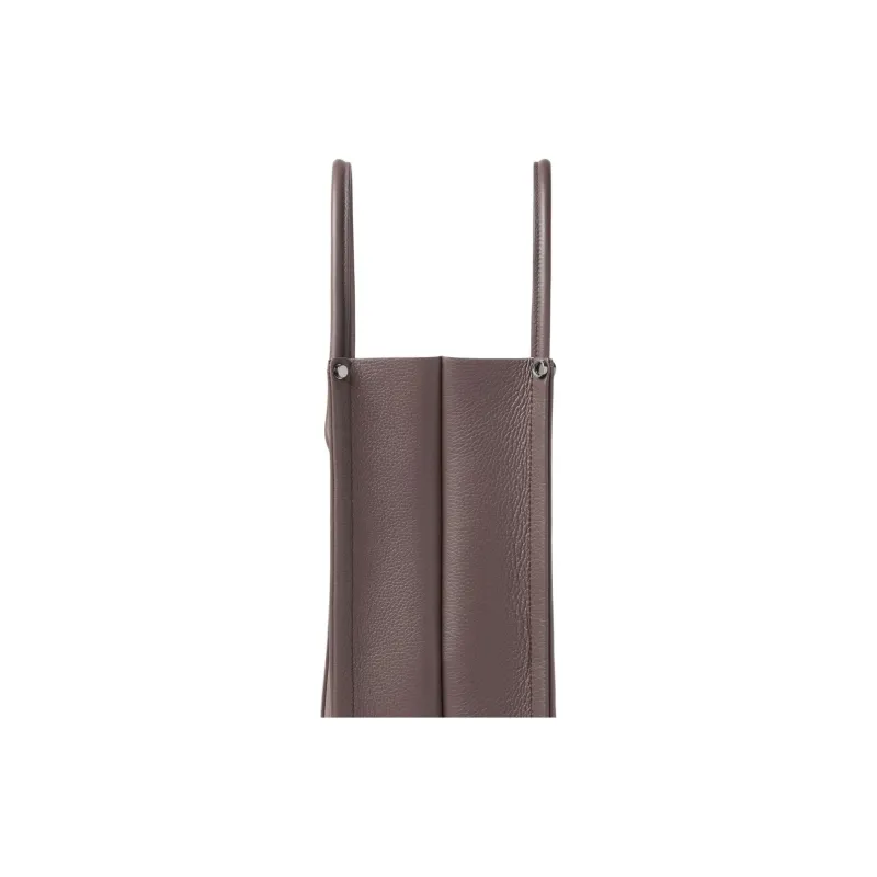 Loro Piana Cow Leather Tote Bag Shopping Bag Handbag Large Size Men's Chocolate-2