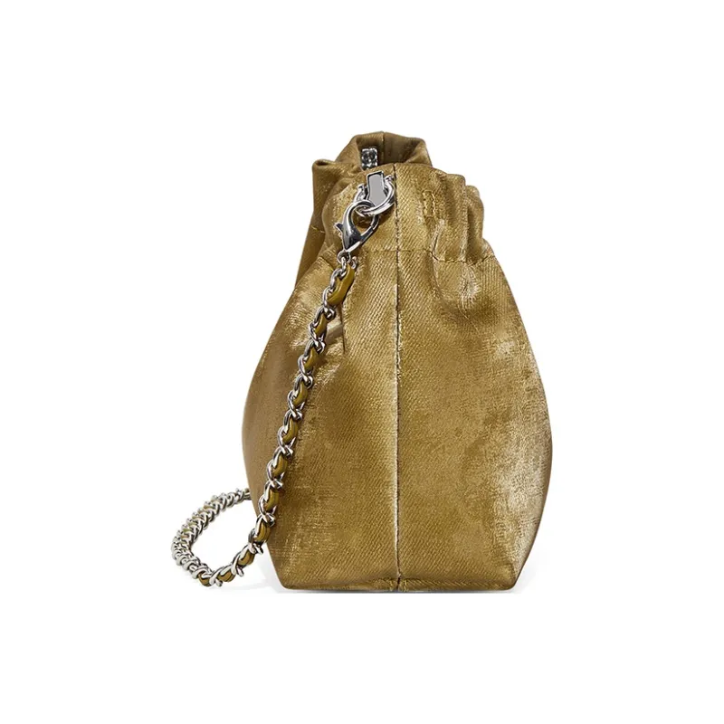Teenmix Synthetic Leather With Cow Leather Shoulder Bag Regular Women's Olive Green/Graphite Black-10