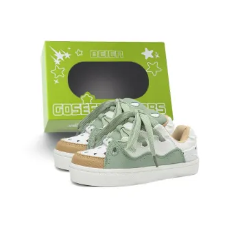 BEIER Slip Resistant Lightweight Breathable Low Top Skateboard Shoes Unisex Mustard Green