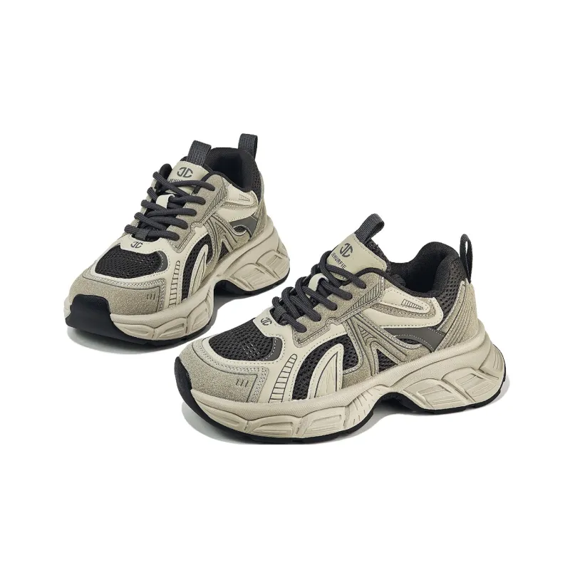 JEHURFIE Slip-Resistant Breathable Moisture-Wicking Lightweight Height-Increasing Low-Top Chunky Sneakers Women's-4