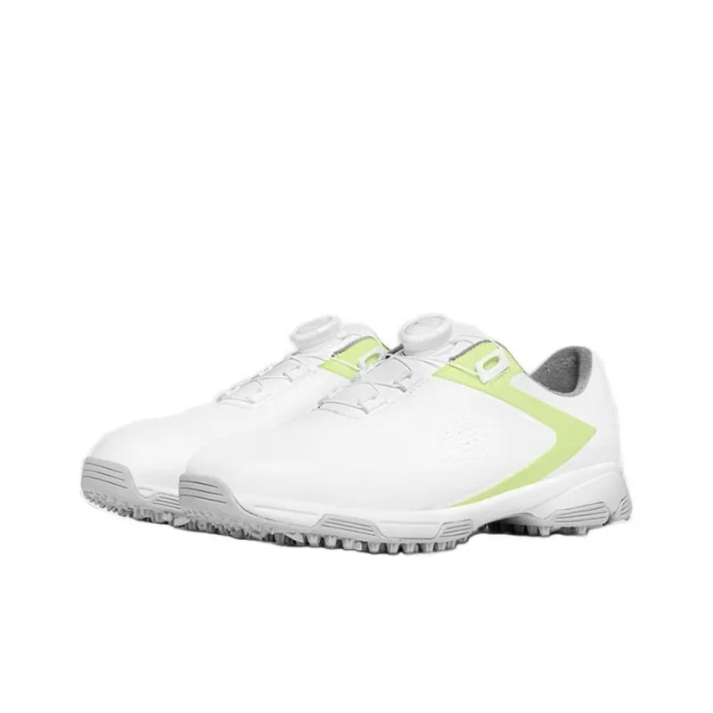 PGM Anti Slip Wear Resistant Low Top Golf Shoes Women's White Neon Green-1