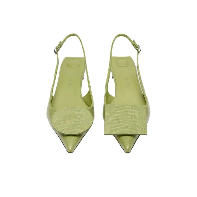 Jacquemus Block Heel High Heels 4cm Women's Green-3