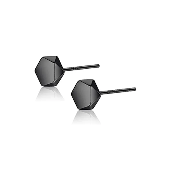 GUDUD 999 Fine Silver Needle Stud Earrings Men's-7