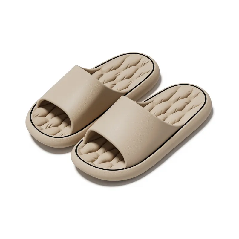 Soft Minimalist Style Geometric, Home Slippers, Solid Color Summer Quiet Bathroom Dormitory, Hexagonal Grid, Unisex-16