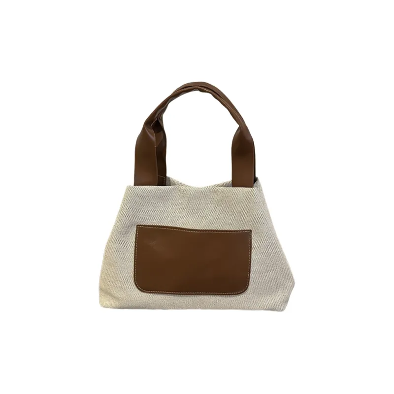 AOSONG Canvas Handbag Regular Unisex Yellow/Coffee/Black/Brown-10