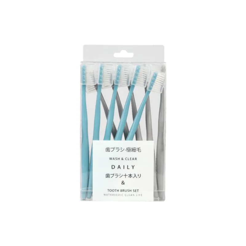 CHENYISHENG Adults Small Head Soft Bristle Toothbrushes 10 Pack With Case Japan Uniqlo Macaron-4