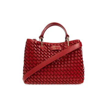 EMPORIO ARMANI Leather One Shoulder Handbag Women's Red