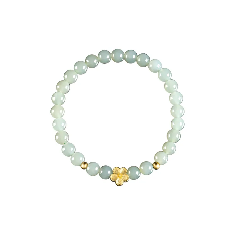 Jade Is Boundless Hetian Jade Bracelets Pale Greenish White Jade Women's-0