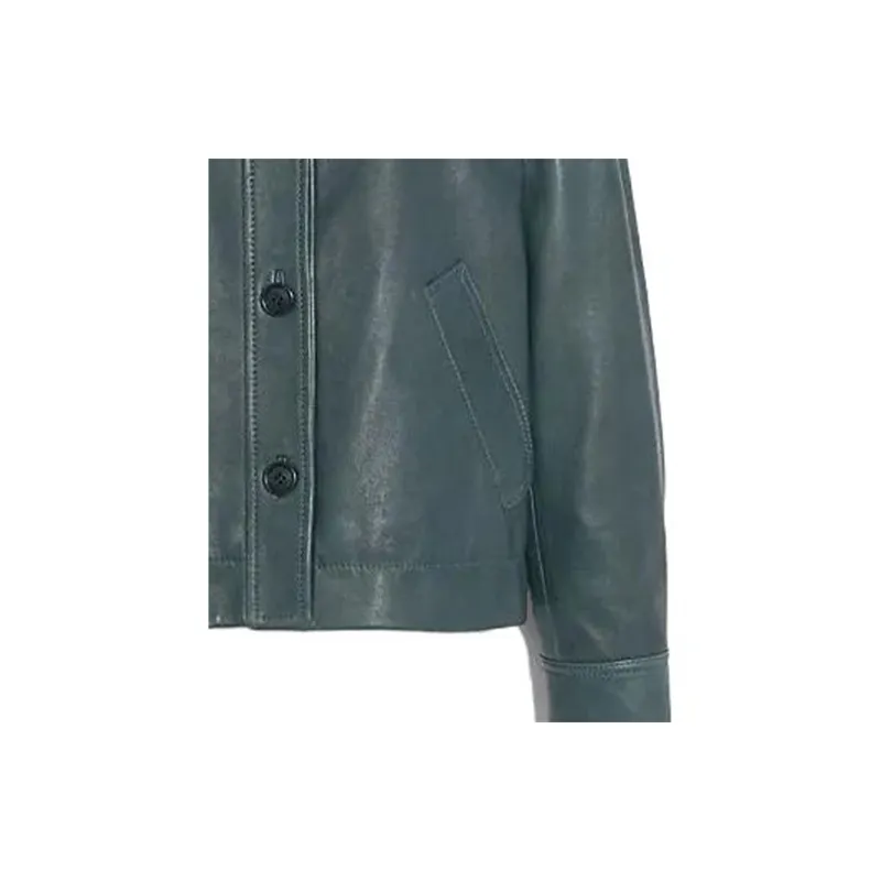 COACH Leather Jackets Women's Green-4