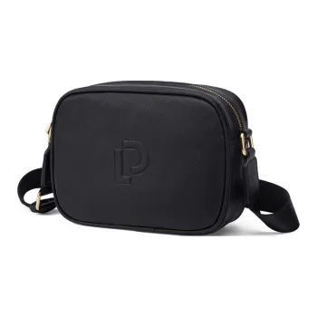 POLO Synthetic Leather Shoulder Bag Women's Ecru/Black