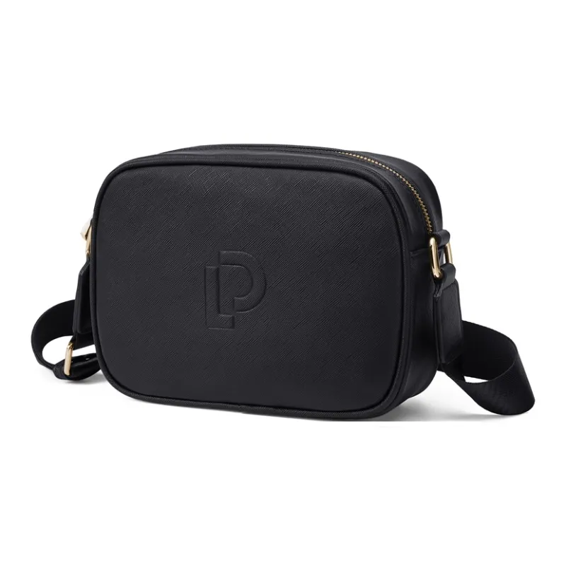 POLO Synthetic Leather Shoulder Bag Women's Ecru/Black-7